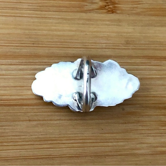 $98 Native American Southwest Turquoise & Sterling Estate Ring Size 7 & 1/4 - Picture 7 of 8